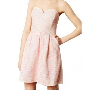 Anthropologie Tweed Pink Mini Dress